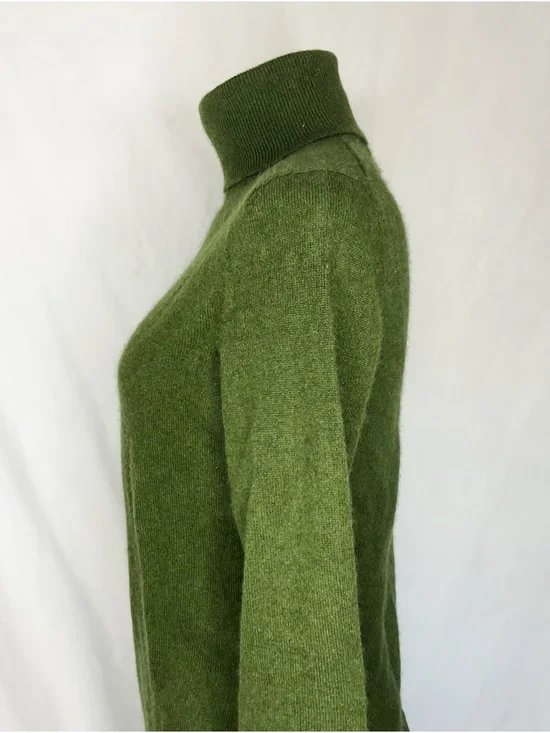 Lord & Taylor Cashmere Turtleneck Olive Green Sweater Small - Picture 4 of 11